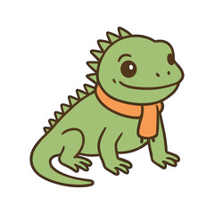 Fototapeta premium Cute Dinosaur Wearing a Scarf