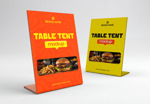 Table Tent Card Mockup with Perspective View