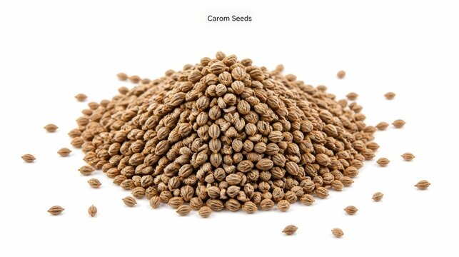 Carom Seeds Isolated on White Background