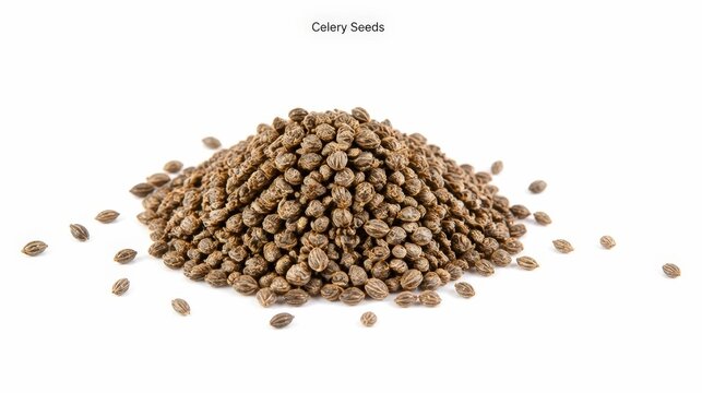 Celery Seeds Isolated on White Background