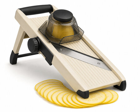 Mandoline slicer thickness guide illustration