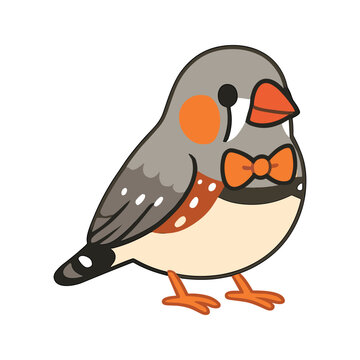 Cute Zebra Finch With Bowtie