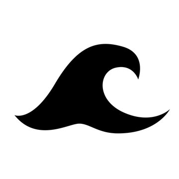 Stylized Big Wave Breaking Icon Vector Png Transparant Image