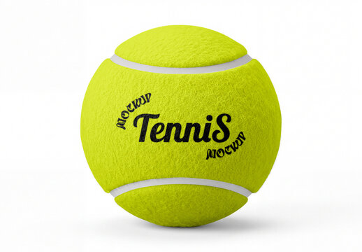 Tennis Ball Branding Mockup on Isolated White Background