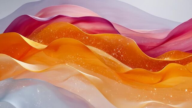 ?Colorful fabric waves in artistic motion against subtle light