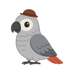 Obraz premium Cute Parrot Wearing a Hat