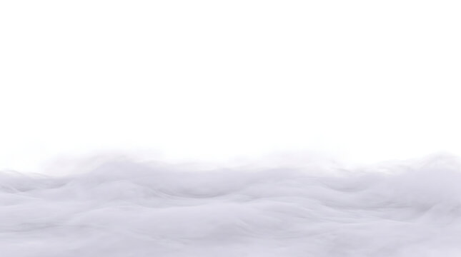 Light gray smoke drifts and rolls gently across the frame forming a soft cloud saved as a PNG with isolated transparent background