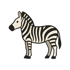 Obraz premium Cartoon Zebra Standing Side View