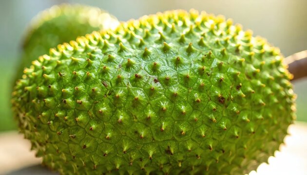 Macro view of guanabana fruit skin
