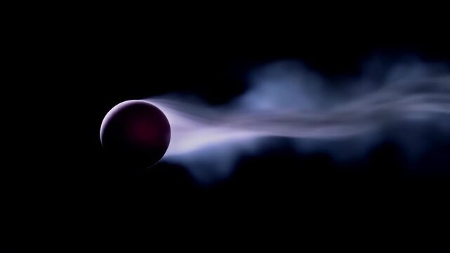 Abstract Scene Of Smoke Flowing Around Sphere.
