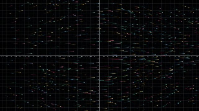 High Dimensional Latent Manifold Flow and Vector Field Visualization on Cartesian Coordinate Grid, Abstract AI Machine Learning Big Data Algorithm Motion Background