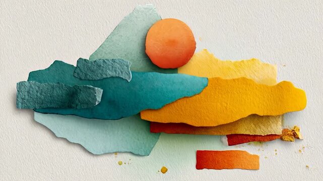 ?Colorful abstract paper art animation with gentle transitions