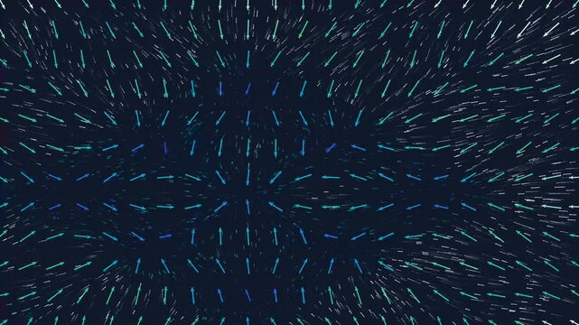 Gradient Descent Optimization Vector Field with Colorful Directional Arrows on Dark Background, Machine Learning Algorithm and AI Big Data Simulation