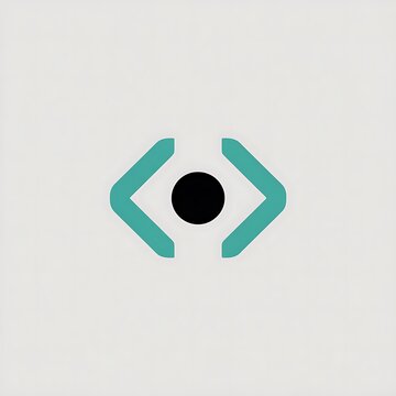 Minimalist coding bracket icon with central black dot