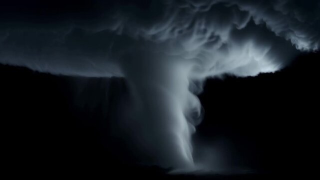 Massive Tornado Forming During Severe Thunderstorm