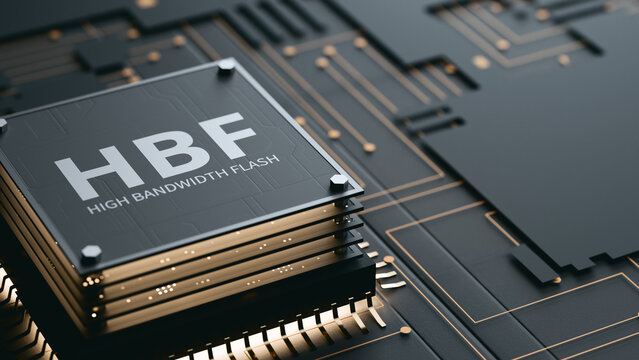 HBF High Bandwidth Flash Chip with Copy Space. 3d render