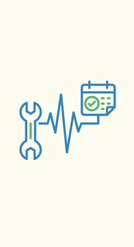 Wrench and calendar icon representing scheduled maintenance and repair service planning.