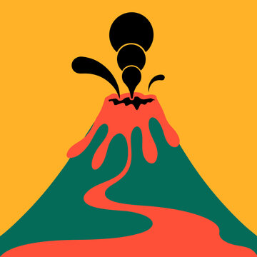 vector illustration of volcano