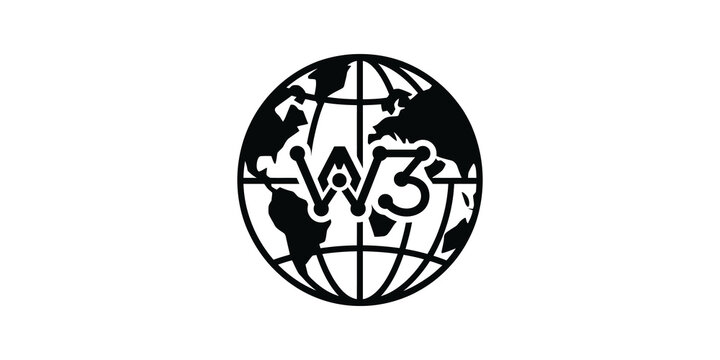 W3 logo stylized on a globe representing internet and technology.