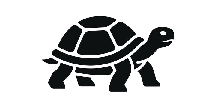 Black turtle silhouette icon representing wildlife and slow movement.