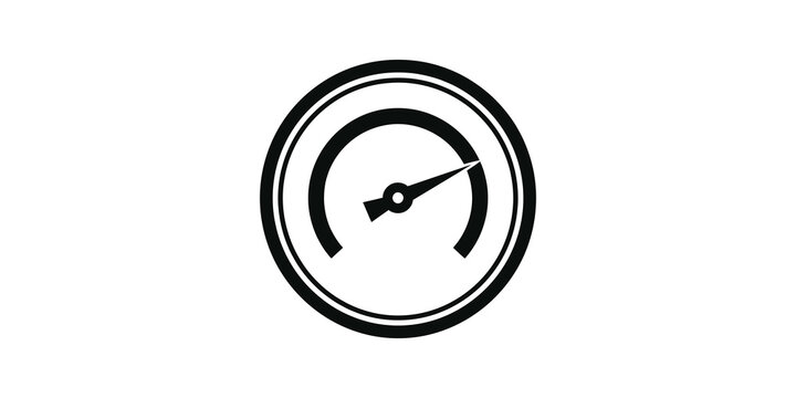Gauge speedometer panel icon representing performance indicators design.