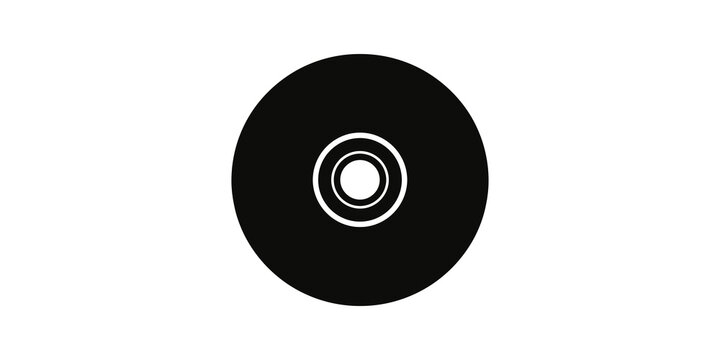 Compact disc cd dvd recordable media storage vector silhouette icon.