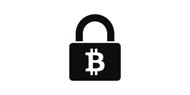 Secure cryptocurrency padlock icon signifying safe digital blockchain asset.