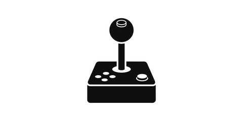 Retro joystick console icon in black color for retro arcade gaming. © huzaifa