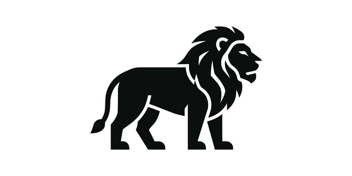 Majestic lion silhouette symbol represents strength and power online.
