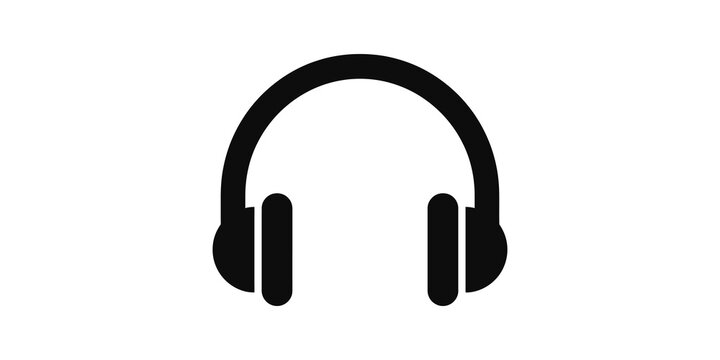 Sleek wireless headphones icon represents audio listening equipment design.