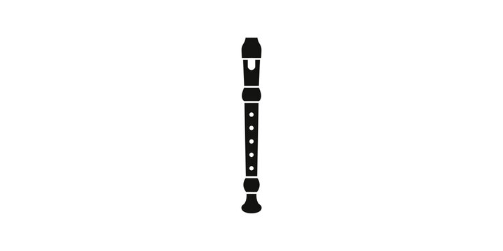 Classic woodwind recorder flute icon symbolizes traditional music class.