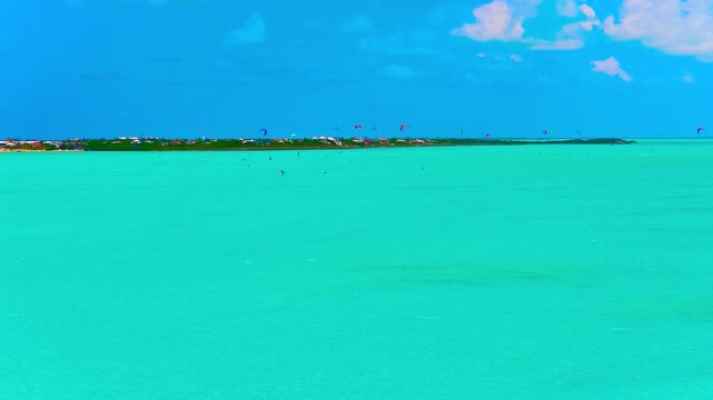 A 4k clip capturing a Kite Surfer on Long Bay in Providenciales