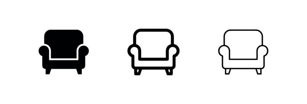 Comfortable Armchair and Home Furniture Icons