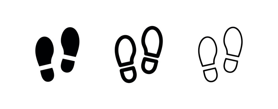 Shoe footprint icons for walking and steps