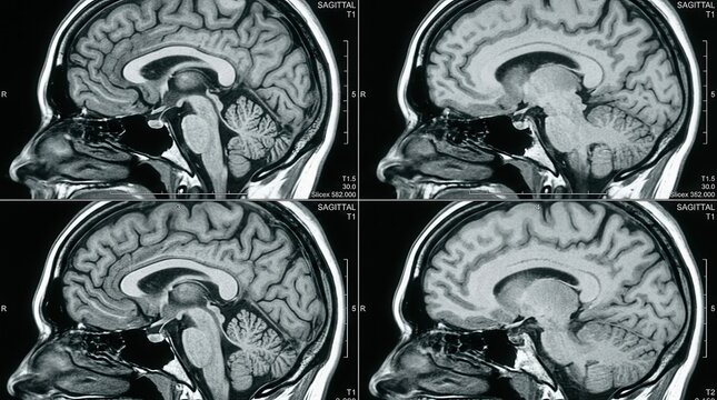 Detailed Brain Mri Scan Sagittal View Medical Imaging Research And Science