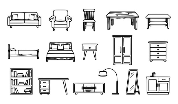 Retro Tape and Classic Cassette Line Art Icon Set featuring Walkman Music Players Boomboxes and Audio Equipment for Nostalgic Musical Graphic Designs