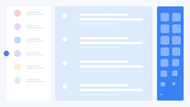 Flat Blue Dashboard Interface Mockup In Motion