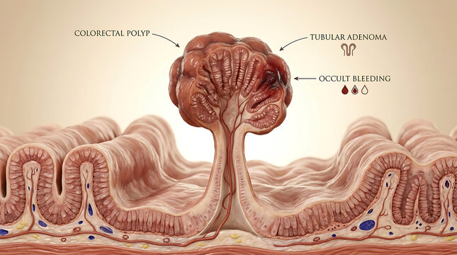 Colorectal Adenomatous Polyp with Pedunculated Tubular Adenoma C