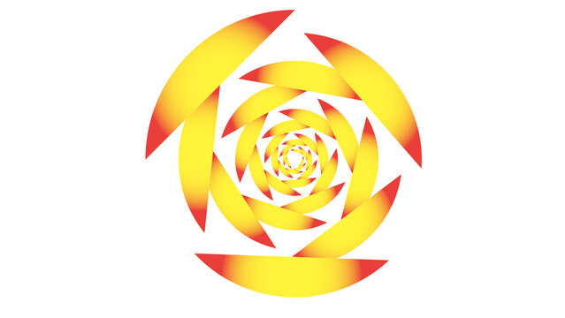 Abstract Golden Spiral Circle Pattern with Rotating Geometric Shapes and Dynamic Decorative Design