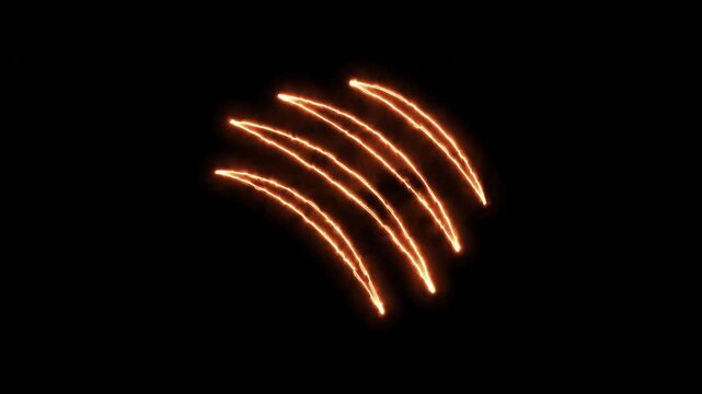 animated animal claws scratch effect , scratch effect flaming scratch light effect. 4K video
