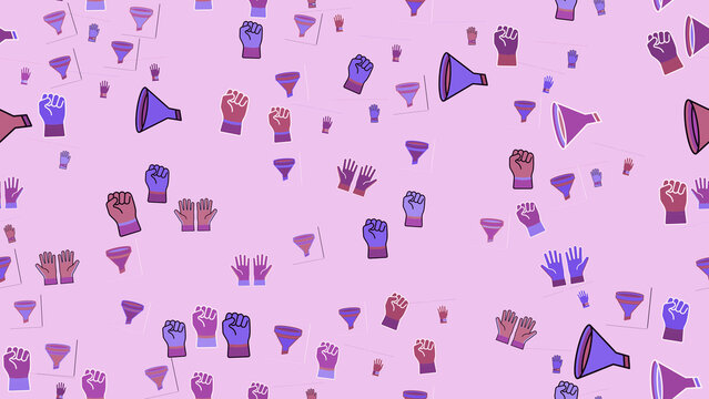 Fists, Hands, and Megaphones Pattern