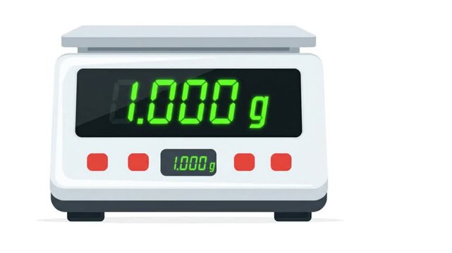Electronic digital scale showing precise weight measurement precision kitchen