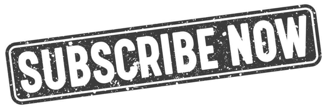 subscribe now stamp. subscribe now black rectangular grunge stamp on transparent background
