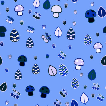 Forest elements seamless pattern