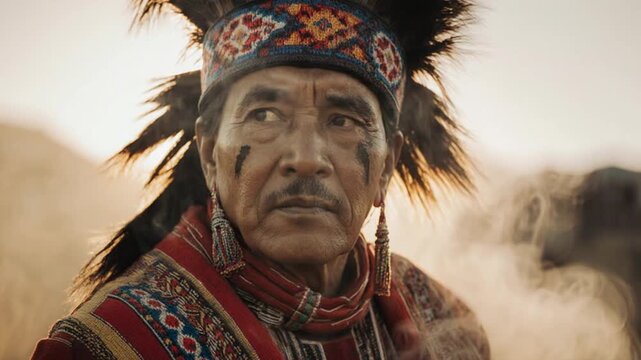 Inca Indigenous People in Andes Mountains Peru