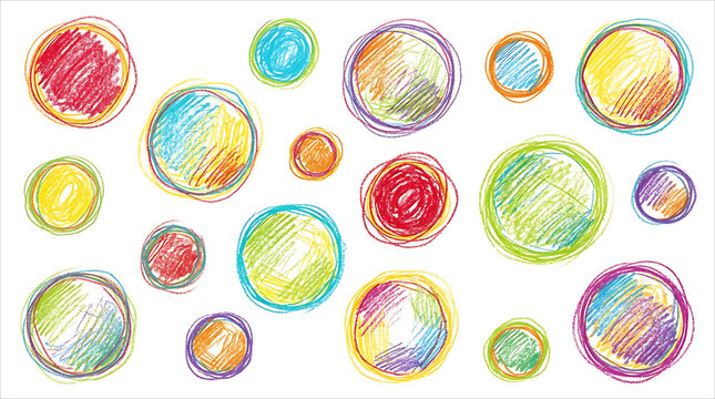 Colorful Hand Drawn Circle Texture Collection