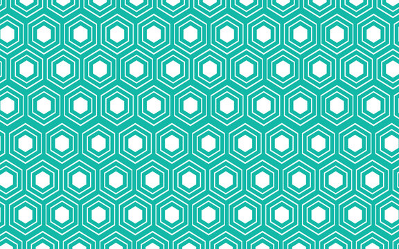 Turquoise Hexagon Geometric Pattern Background &ndash; Modern Seamless Abstract Design