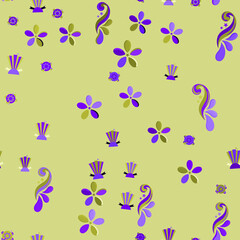 Purple and green stylized floral pattern © des