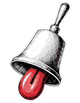 Digital Illustration of a Single Handbell with a Red Tongue