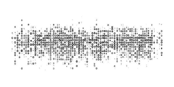 Futuristic binary code matrix horizontal data stream background with zeros and ones algorithm pattern vector illustration banner.